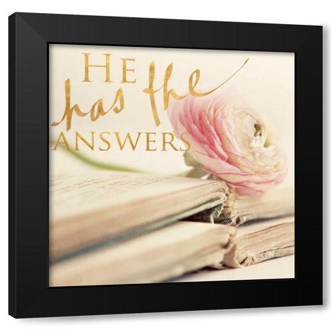 He has the Answers Black Modern Wood Framed Art Print by Gardner, Sarah