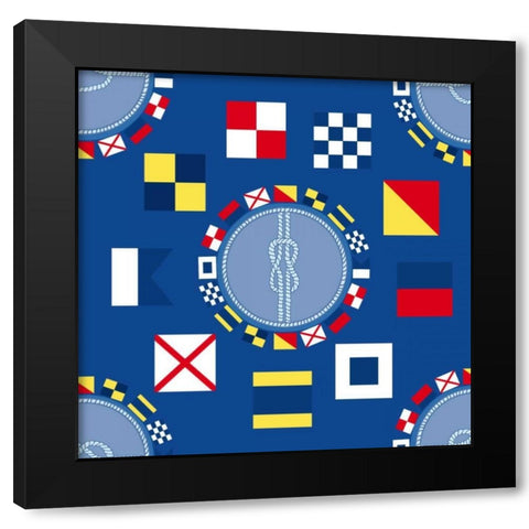 Nautical Navigation Pattern IIA Black Modern Wood Framed Art Print by Metz, Andi