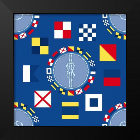 Nautical Navigation Pattern IIA Black Modern Wood Framed Art Print by Metz, Andi