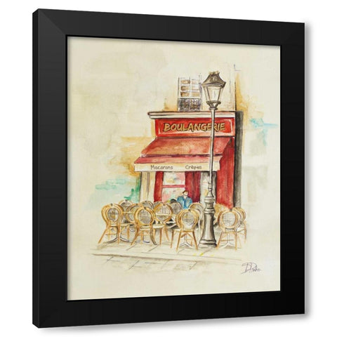Cafe Du Paris I Black Modern Wood Framed Art Print by Pinto, Patricia