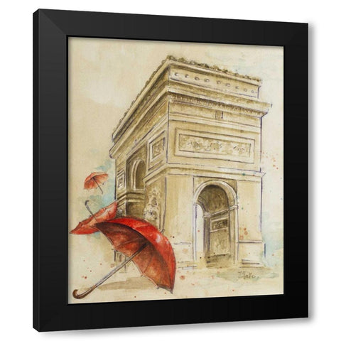 Arc Du Triomphe Black Modern Wood Framed Art Print with Double Matting by Pinto, Patricia