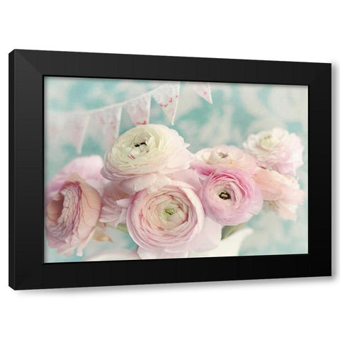 Ranunculus Party Black Modern Wood Framed Art Print by Gardner, Sarah