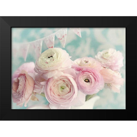 Ranunculus Party Black Modern Wood Framed Art Print by Gardner, Sarah