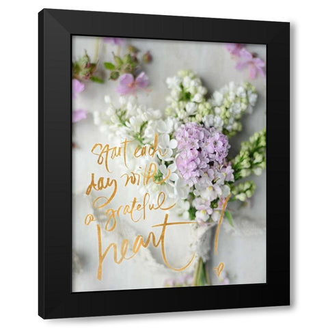Start Each Day Black Modern Wood Framed Art Print with Double Matting by Gardner, Sarah