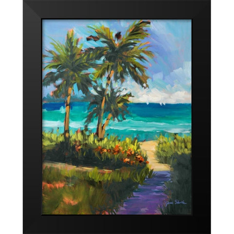 Caribbean View II Black Modern Wood Framed Art Print by Slivka, Jane