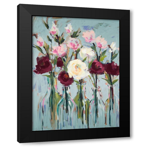 Romantic Blossoms Black Modern Wood Framed Art Print by Slivka, Jane