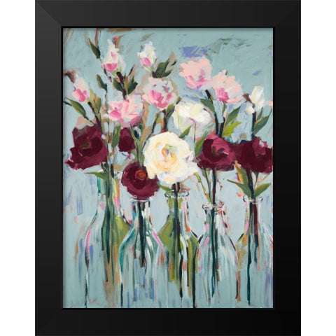 Romantic Blossoms Black Modern Wood Framed Art Print by Slivka, Jane