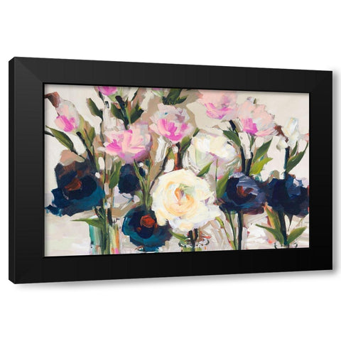 Romantic Blossoms Neutral Black Modern Wood Framed Art Print with Double Matting by Slivka, Jane