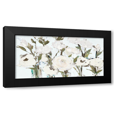 Romantic White Blossoms Black Modern Wood Framed Art Print with Double Matting by Slivka, Jane