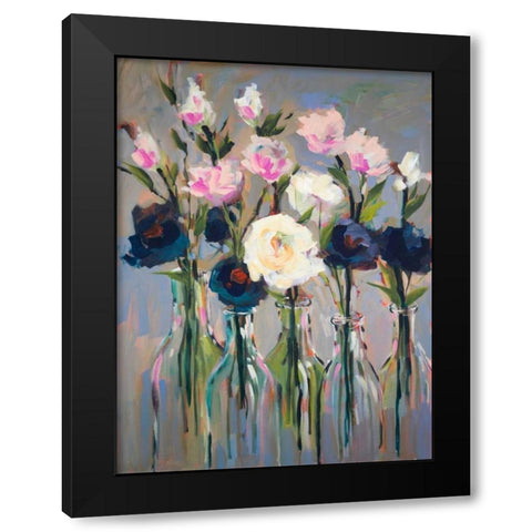 Romantic Blossoms Black Modern Wood Framed Art Print by Slivka, Jane