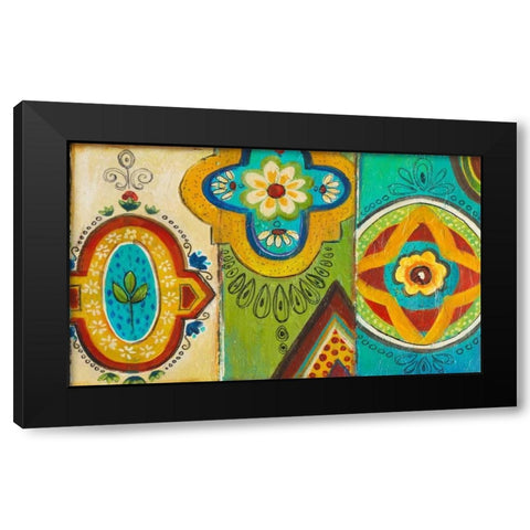 Quatrefoil Trio II Black Modern Wood Framed Art Print with Double Matting by Pinto, Patricia