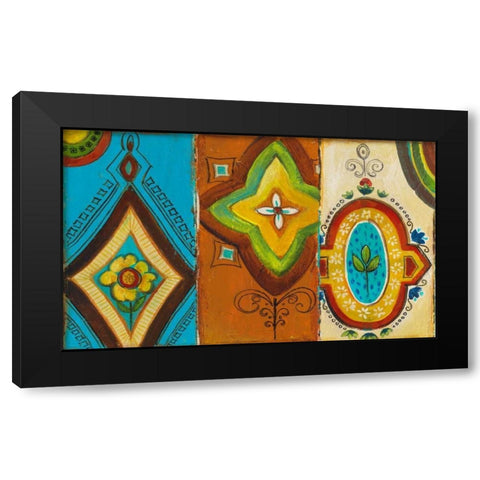 Quatrefoil Trio III Black Modern Wood Framed Art Print with Double Matting by Pinto, Patricia