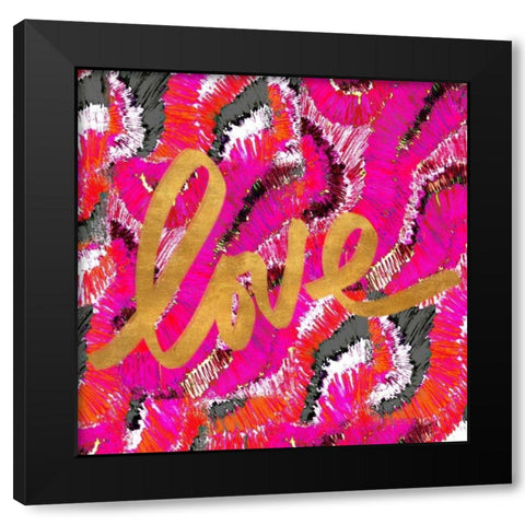 Pink Love Black Modern Wood Framed Art Print with Double Matting by Biscardi, Nicholas