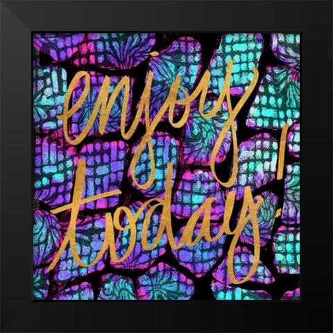 Enjoy Today Black Modern Wood Framed Art Print by Biscardi, Nicholas
