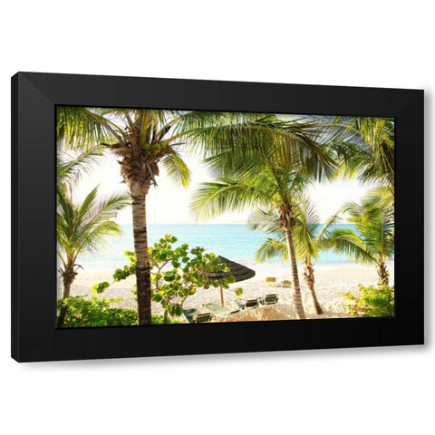 Sitting Under the Palms Black Modern Wood Framed Art Print by Bryant, Susan