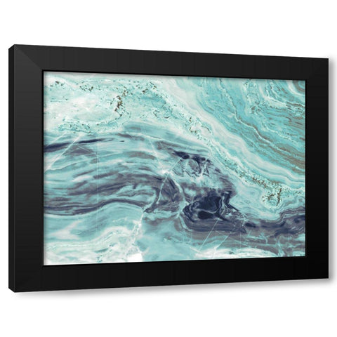 Aqua Mineral Black Modern Wood Framed Art Print by Bryant, Susan