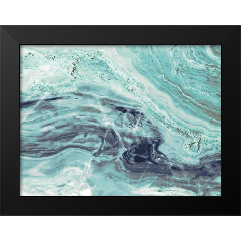 Aqua Mineral Black Modern Wood Framed Art Print by Bryant, Susan