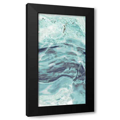 Aqua Mineral Panel I Black Modern Wood Framed Art Print by Bryant, Susan