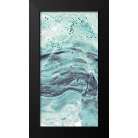 Aqua Mineral Panel I Black Modern Wood Framed Art Print by Bryant, Susan