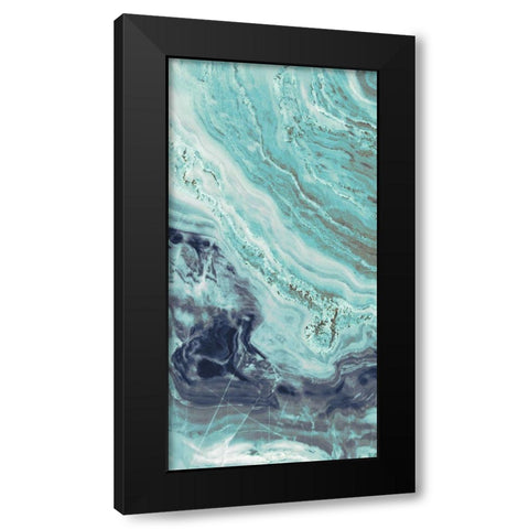 Aqua Mineral Panel II Black Modern Wood Framed Art Print by Bryant, Susan