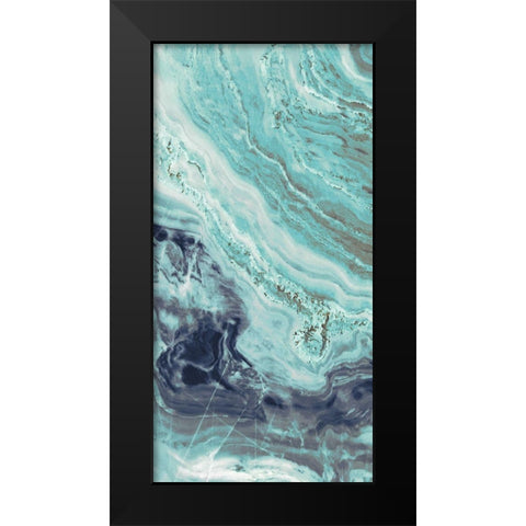 Aqua Mineral Panel II Black Modern Wood Framed Art Print by Bryant, Susan