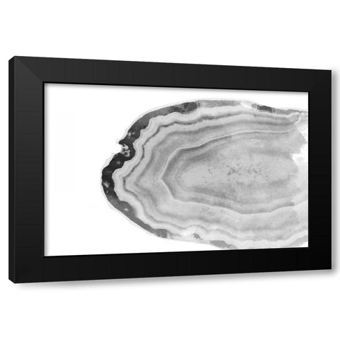 Watercolor BW Agate Black Modern Wood Framed Art Print by Bryant, Susan