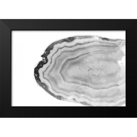 Watercolor BW Agate Black Modern Wood Framed Art Print by Bryant, Susan