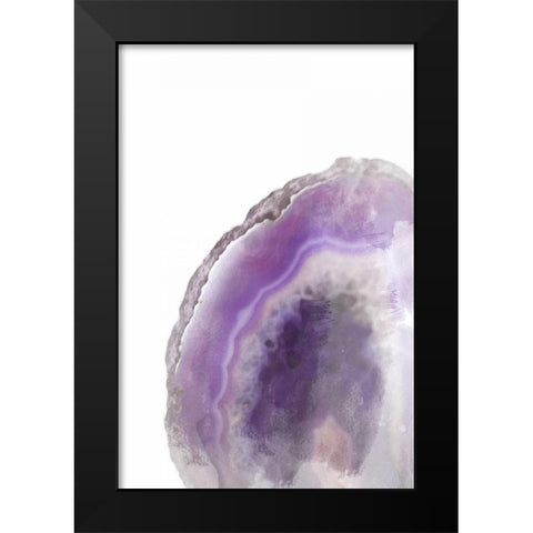 Purple Watercolor Agate Rectangle Black Modern Wood Framed Art Print by Bryant, Susan