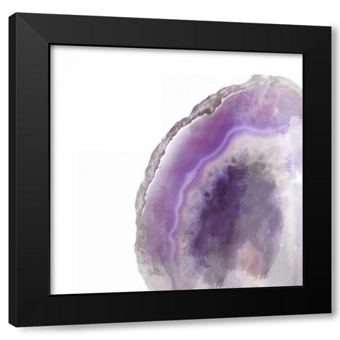 Purple Watercolor Agate Square Black Modern Wood Framed Art Print with Double Matting by Bryant, Susan