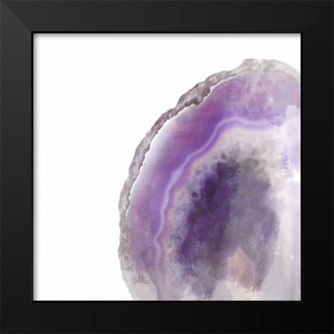 Purple Watercolor Agate Square Black Modern Wood Framed Art Print by Bryant, Susan