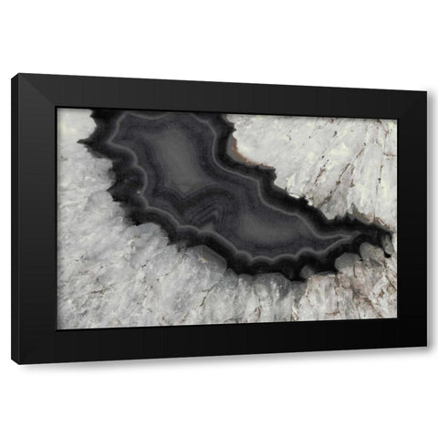 Dark Watercolor Agate Square Black Modern Wood Framed Art Print by Bryant, Susan