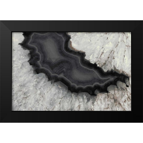 Dark Watercolor Agate Square Black Modern Wood Framed Art Print by Bryant, Susan