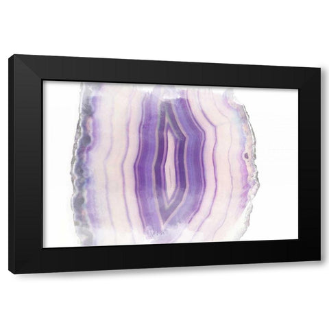 Purple Watercolor Agate II Black Modern Wood Framed Art Print with Double Matting by Bryant, Susan