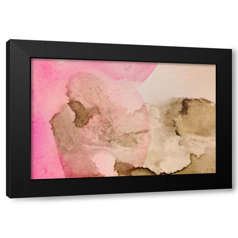 Pink Watercolor Black Modern Wood Framed Art Print with Double Matting by Bryant, Susan