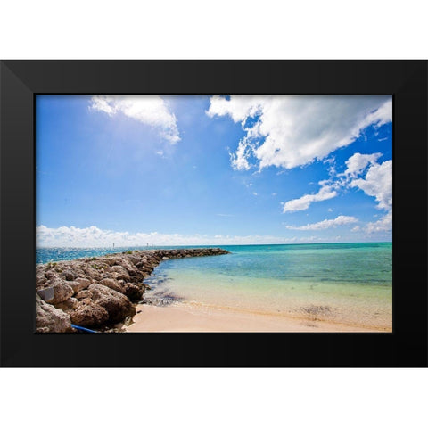 Rock Pier Black Modern Wood Framed Art Print by Bryant, Susan
