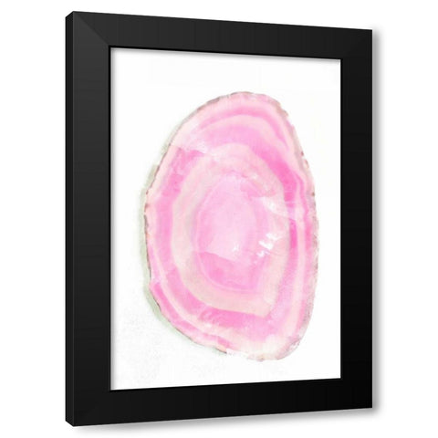 Pink Watercolor Agate I Black Modern Wood Framed Art Print with Double Matting by Bryant, Susan