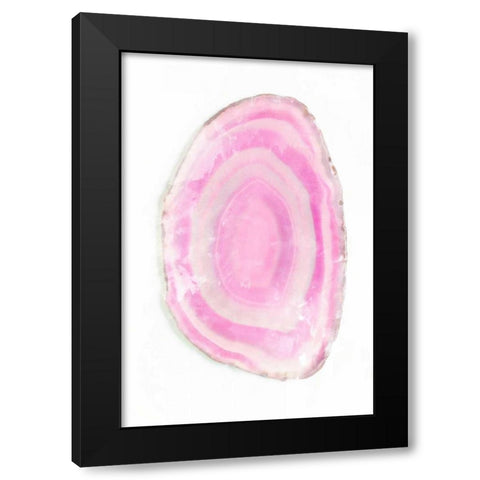 Pink Watercolor Agate III Black Modern Wood Framed Art Print with Double Matting by Bryant, Susan