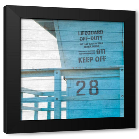 Life Guard Beach Shack Black Modern Wood Framed Art Print by Bryant, Susan