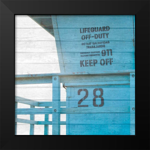 Life Guard Beach Shack Black Modern Wood Framed Art Print by Bryant, Susan