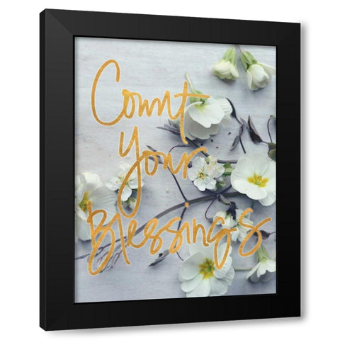 Count Your Blessings Black Modern Wood Framed Art Print by Gardner, Sarah