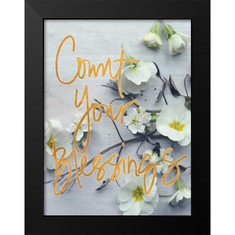 Count Your Blessings Black Modern Wood Framed Art Print by Gardner, Sarah