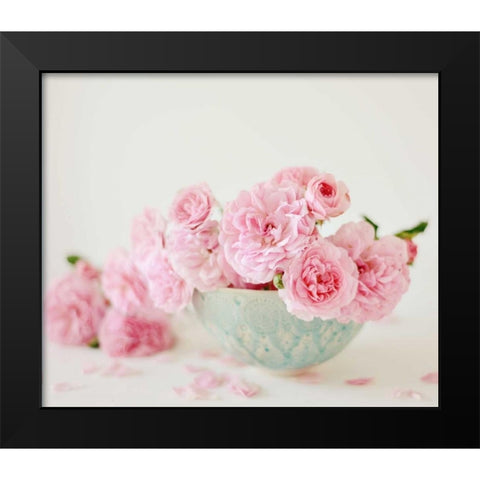 Petals and Porcelain Black Modern Wood Framed Art Print by Gardner, Sarah