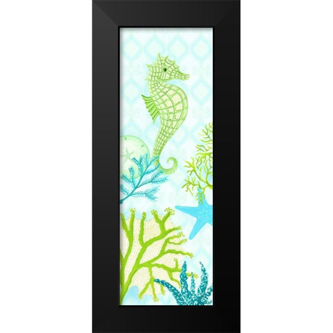 Seahorse Reef Panel I Black Modern Wood Framed Art Print by Metz, Andi