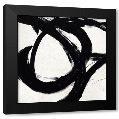 Circular Strokes  Black Modern Wood Framed Art Print by Morris, Megan