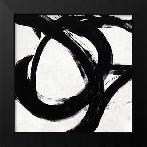 Circular Strokes  Black Modern Wood Framed Art Print by Morris, Megan