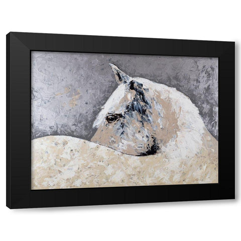 White Beauty Black Modern Wood Framed Art Print by Morris, Megan