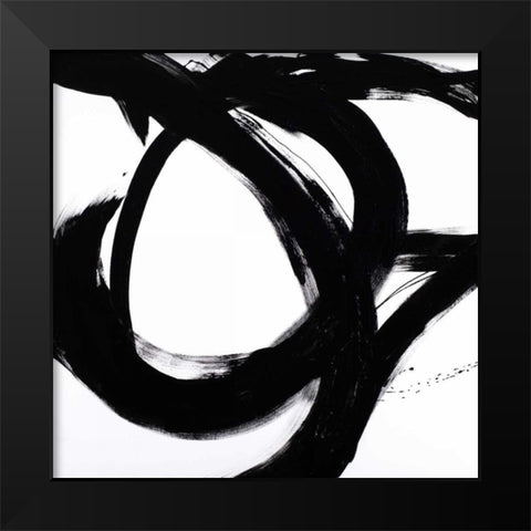 Circular Strokes I Black Modern Wood Framed Art Print by Morris, Megan