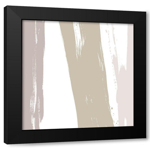 Gray Strokes I Black Modern Wood Framed Art Print with Double Matting by Morris, Meghan
