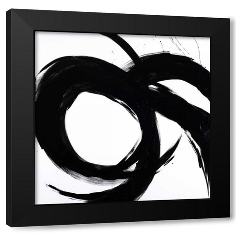 Circular Strokes II Black Modern Wood Framed Art Print by Morris, Megan