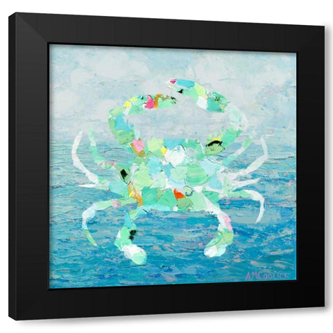 Ocean Crab Black Modern Wood Framed Art Print with Double Matting by Coolick, Ann Marie